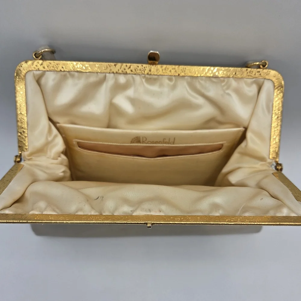 Vintage Rosenfeld Ivory Leather Handbag - Picture 3 of 7